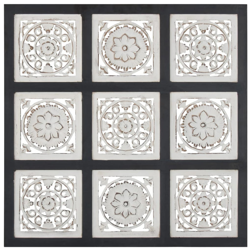 vidaXL Hand-Carved Wall Panel MDF 40x40x1.5 cm Black and White