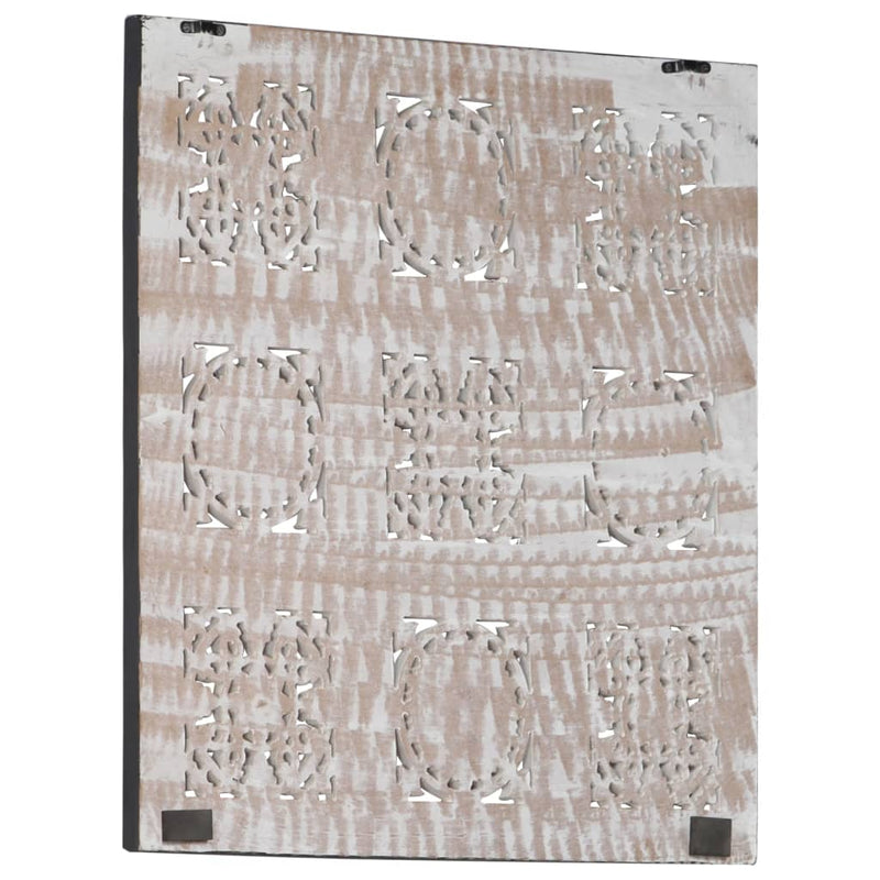 vidaXL Hand-Carved Wall Panel MDF 40x40x1.5 cm Black and White