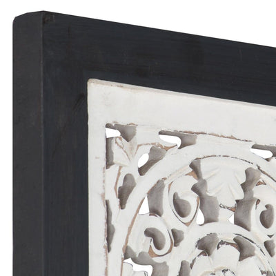 vidaXL Hand-Carved Wall Panel MDF 40x40x1.5 cm Black and White