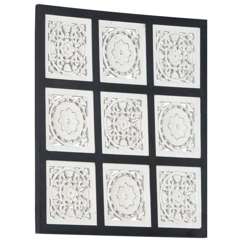 vidaXL Hand-Carved Wall Panel MDF 40x40x1.5 cm Black and White
