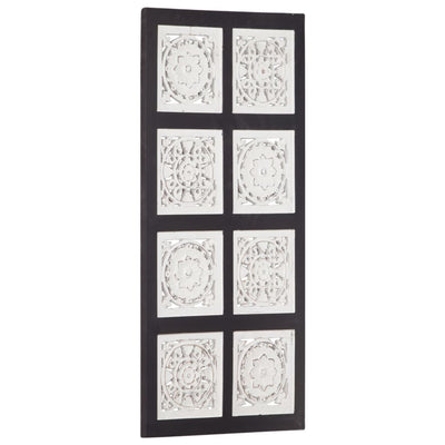 vidaXL Hand-Carved Wall Panel MDF 40x40x1.5 cm Black and White