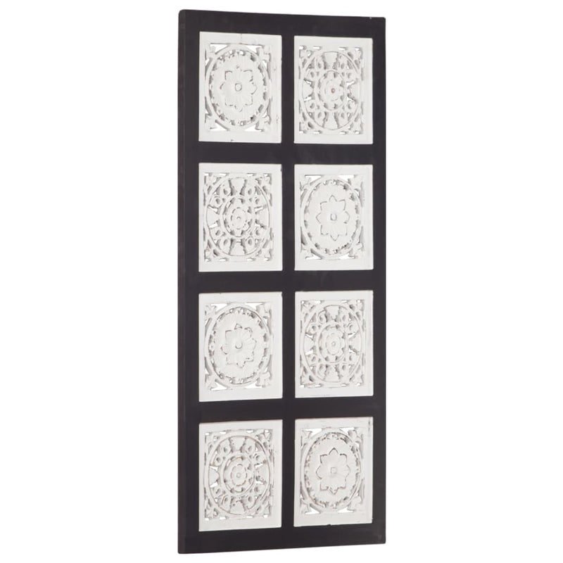 vidaXL Hand-Carved Wall Panel MDF 40x40x1.5 cm Black and White