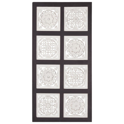vidaXL Hand-Carved Wall Panel MDF 40x40x1.5 cm Black and White