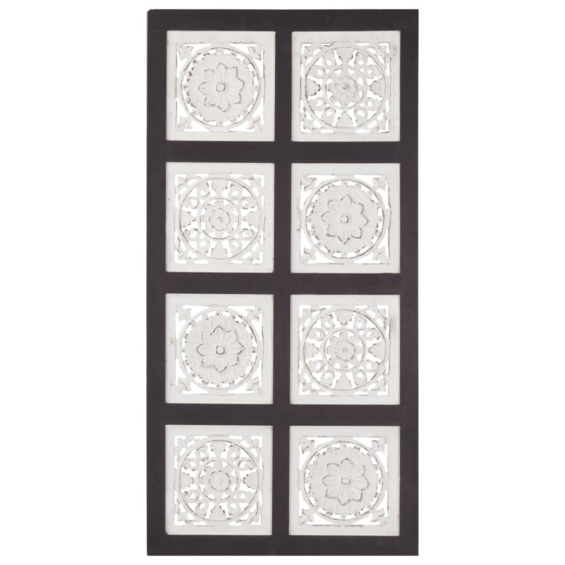 vidaXL Hand-Carved Wall Panel MDF 40x40x1.5 cm Black and White