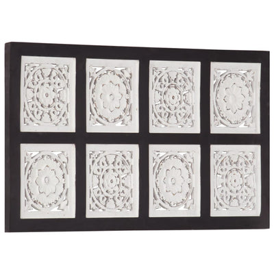 vidaXL Hand-Carved Wall Panel MDF 40x40x1.5 cm Black and White