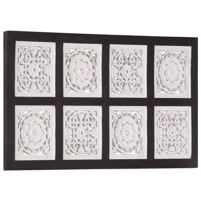 vidaXL Hand-Carved Wall Panel MDF 40x40x1.5 cm Black and White