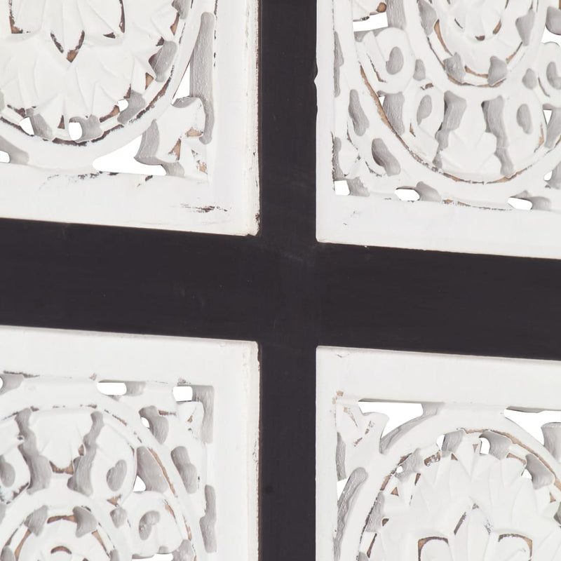 vidaXL Hand-Carved Wall Panel MDF 40x40x1.5 cm Black and White