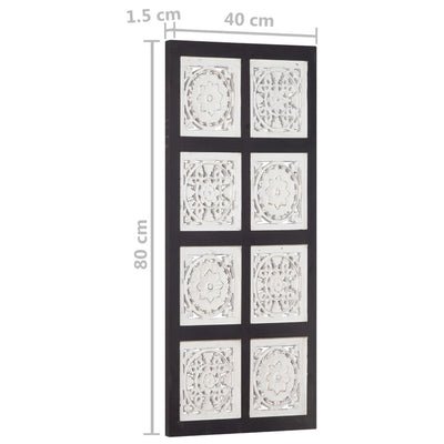 vidaXL Hand-Carved Wall Panel MDF 40x40x1.5 cm Black and White
