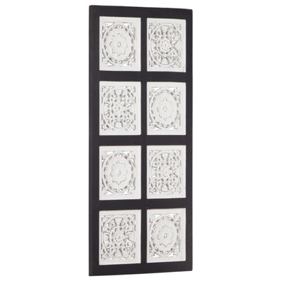 vidaXL Hand-Carved Wall Panel MDF 40x40x1.5 cm Black and White