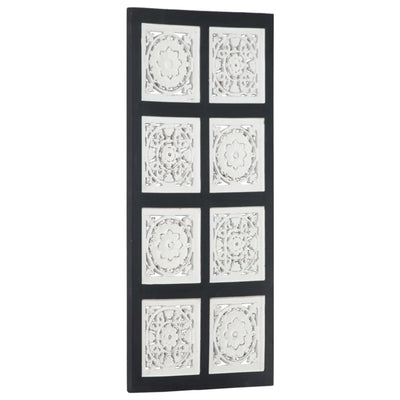 vidaXL Hand-Carved Wall Panel MDF 40x40x1.5 cm Black and White