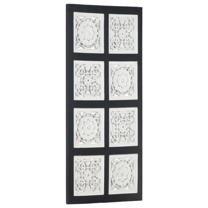 vidaXL Hand-Carved Wall Panel MDF 40x40x1.5 cm Black and White
