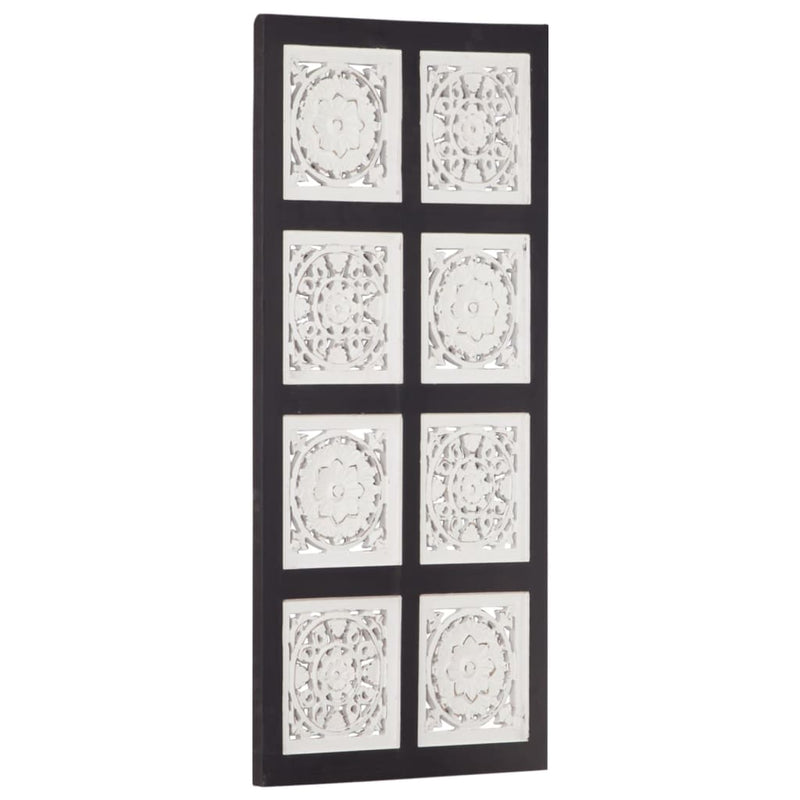 vidaXL Hand-Carved Wall Panel MDF 40x40x1.5 cm Black and White