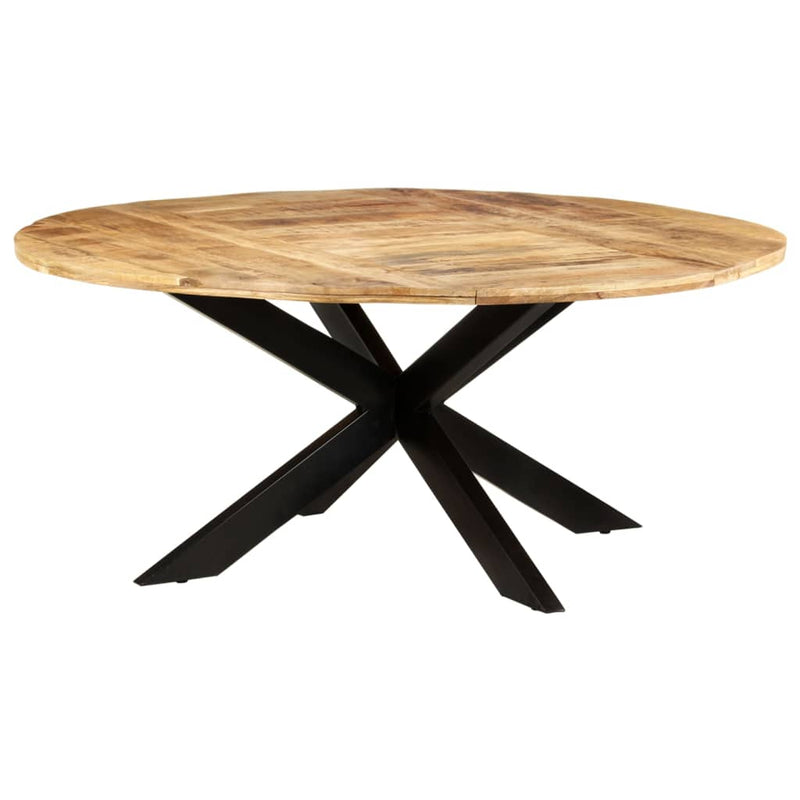vidaXL Dining Table Round 175x75 cm Rough Mango Wood