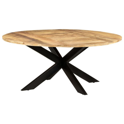 vidaXL Dining Table Round 175x75 cm Rough Mango Wood