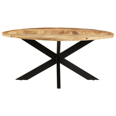 vidaXL Dining Table Round 175x75 cm Rough Mango Wood