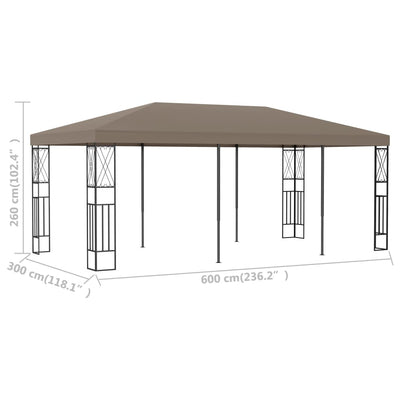vidaXL Gazebo 3x6 m Anthracite Fabric