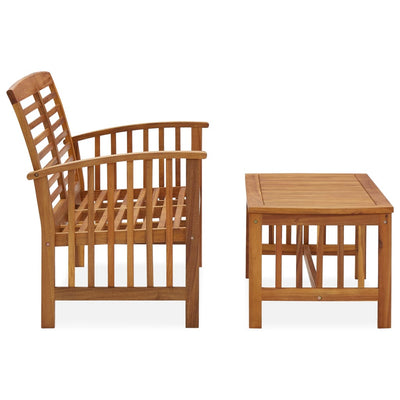 vidaXL 2 Piece Garden Lounge Set Solid Acacia Wood