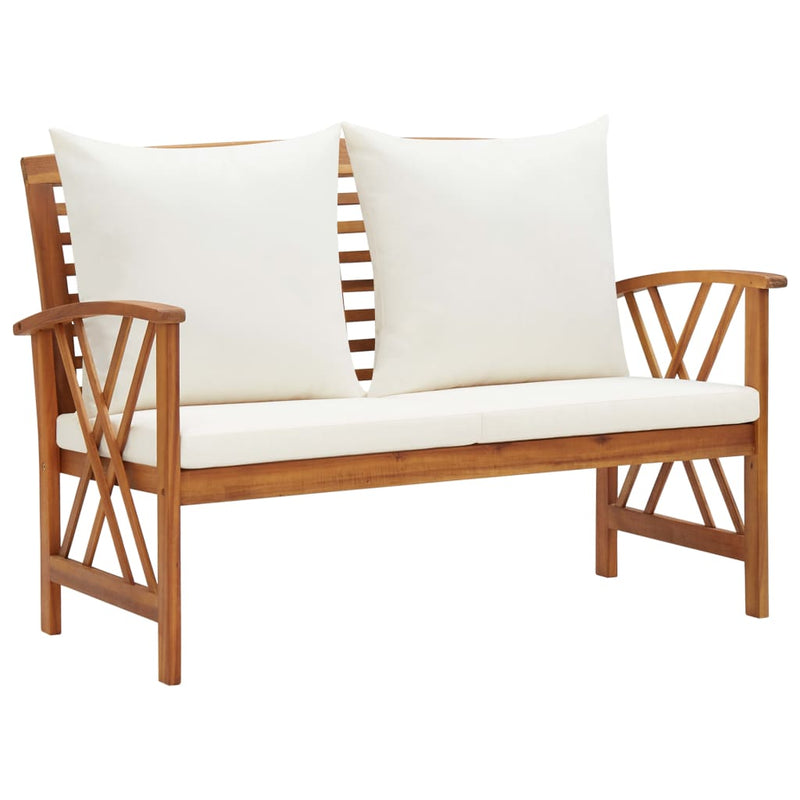 vidaXL 2 Piece Garden Lounge Set with Cushions Solid Acacia Wood