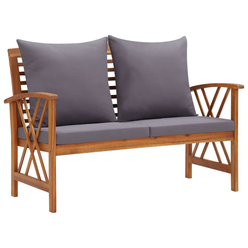 vidaXL 2 Piece Garden Lounge Set with Cushions Solid Acacia Wood