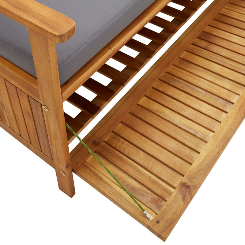 vidaXL Garden Storage Bench 120 cm Solid Acacia Wood