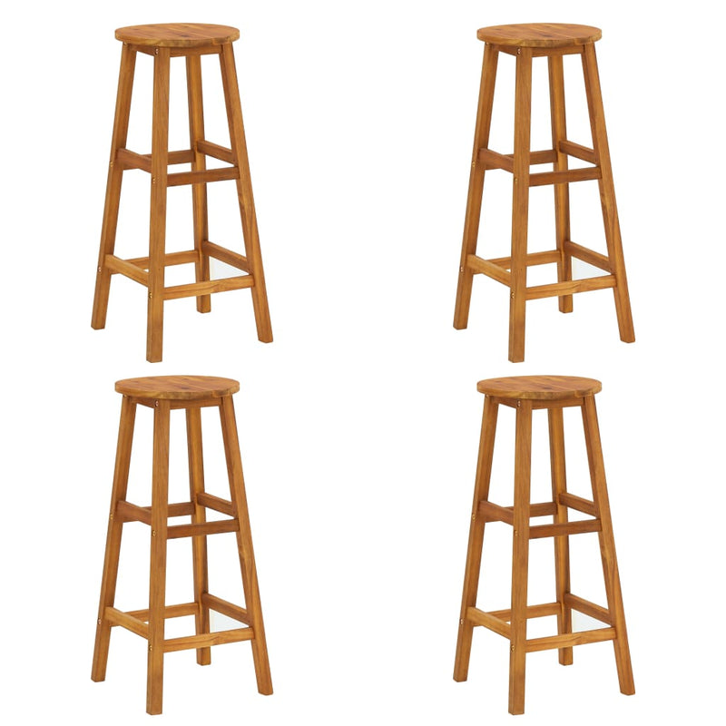 vidaXL Bar Stools 4 pcs Solid Acacia Wood