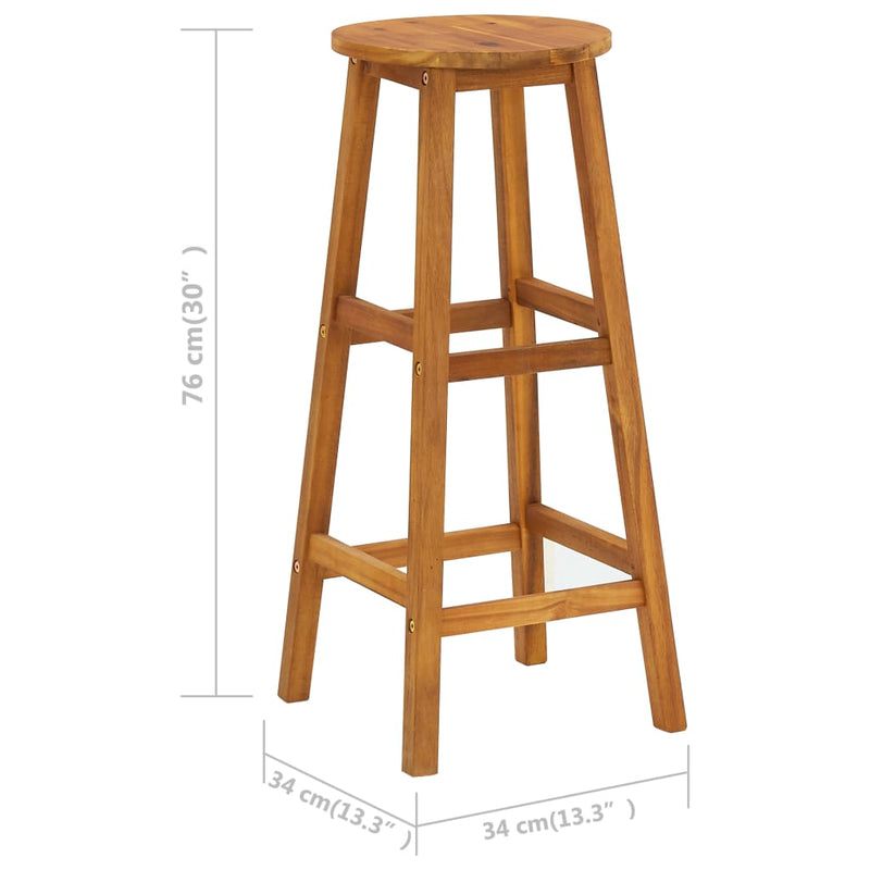 vidaXL Bar Stools 4 pcs Solid Acacia Wood