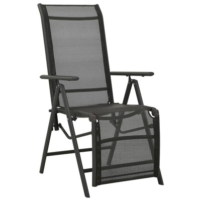 vidaXL Reclining Garden Chairs 2 pcs Textilene and Aluminium Silver