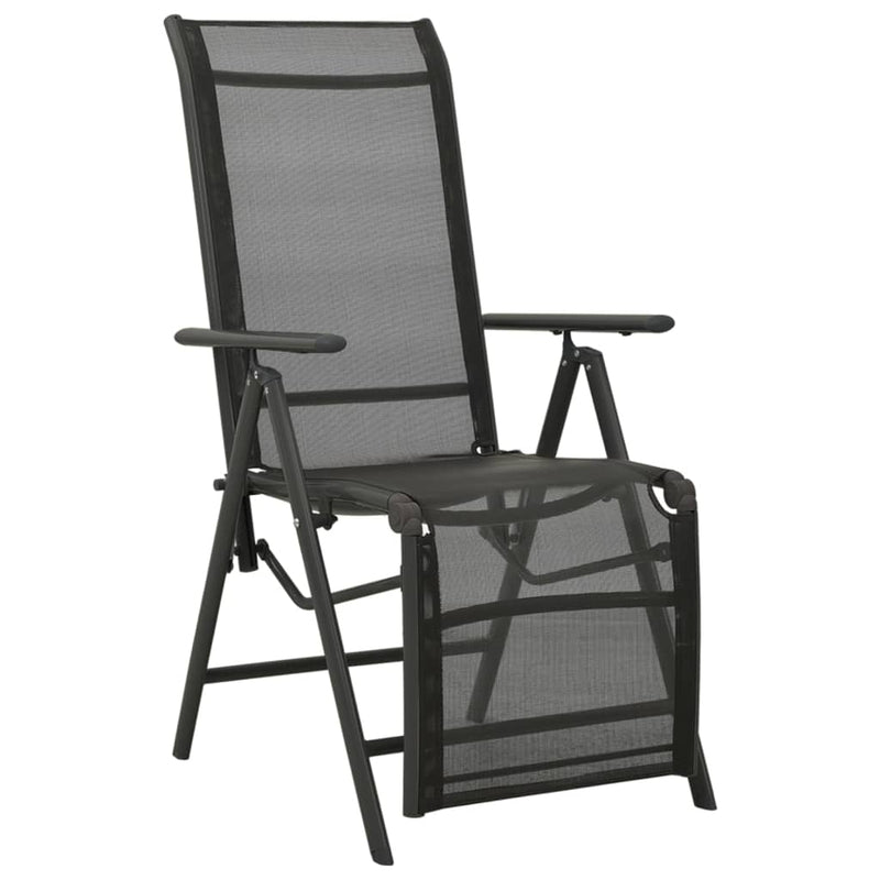 vidaXL Reclining Garden Chairs 2 pcs Textilene and Aluminium Silver