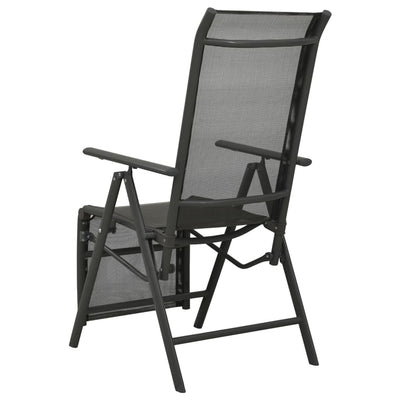 vidaXL Reclining Garden Chairs 2 pcs Textilene and Aluminium Silver