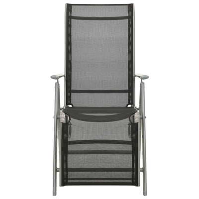 vidaXL Reclining Garden Chair Textilene and Aluminium Silver
