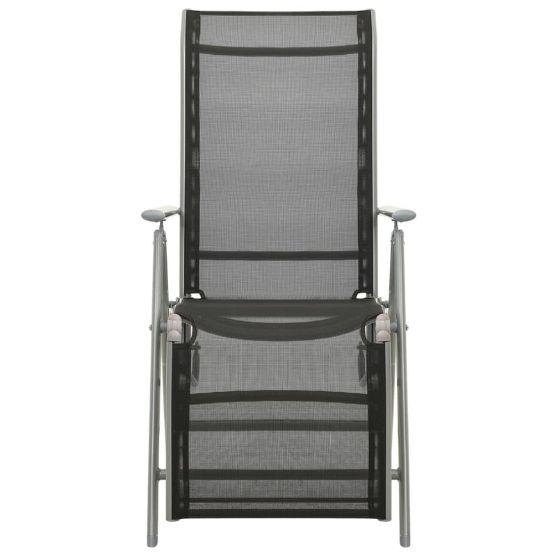 vidaXL Reclining Garden Chair Textilene and Aluminium Silver