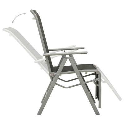 vidaXL Reclining Garden Chair Textilene and Aluminium Silver