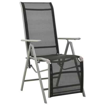vidaXL Reclining Garden Chairs 2 pcs Textilene and Aluminium Silver
