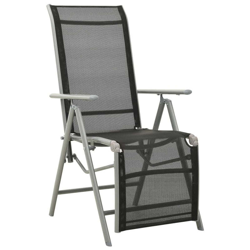 vidaXL Reclining Garden Chairs 2 pcs Textilene and Aluminium Silver