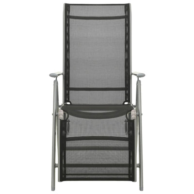 vidaXL Reclining Garden Chairs 2 pcs Textilene and Aluminium Silver