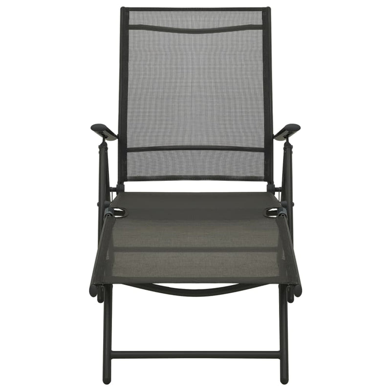 vidaXL 3 Piece Garden Lounge Set Textilene and Aluminium Black