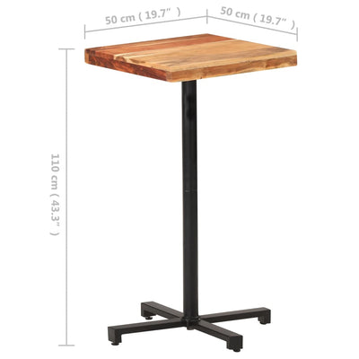 vidaXL Bar Table Square 60x60x110 cm Solid Acacia Wood