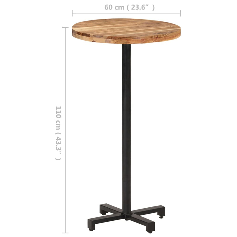 vidaXL Bar Table Square 60x60x110 cm Solid Acacia Wood