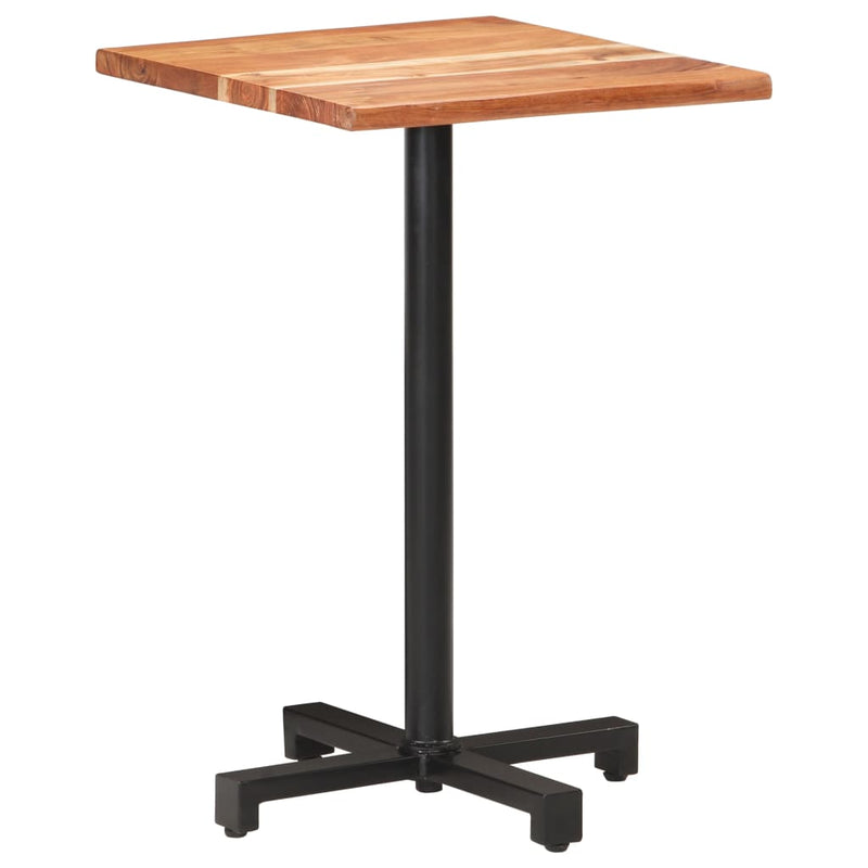 vidaXL Bistro Table with Live Edges 50x50x75 cm Solid Acacia Wood