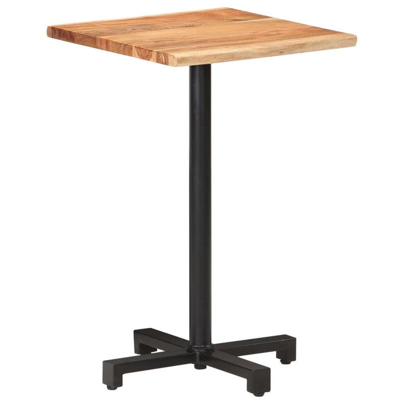 vidaXL Bistro Table with Live Edges 50x50x75 cm Solid Acacia Wood