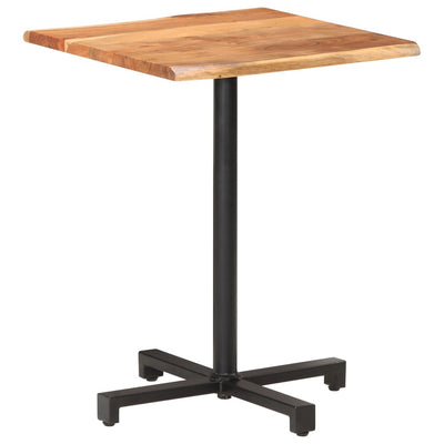 vidaXL Bistro Table with Live Edges 50x50x75 cm Solid Acacia Wood