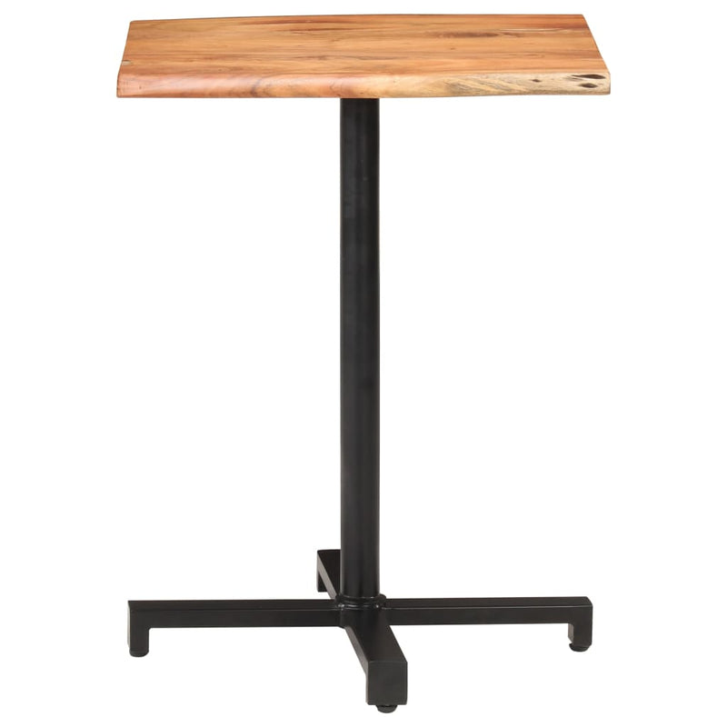 vidaXL Bistro Table with Live Edges 50x50x75 cm Solid Acacia Wood