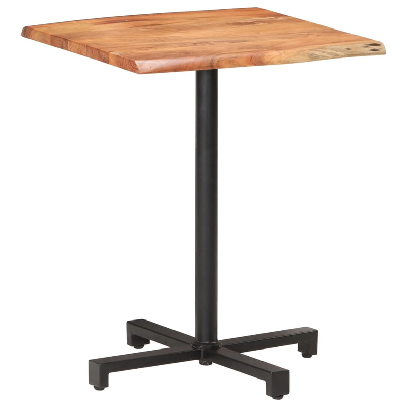 vidaXL Bistro Table with Live Edges 50x50x75 cm Solid Acacia Wood
