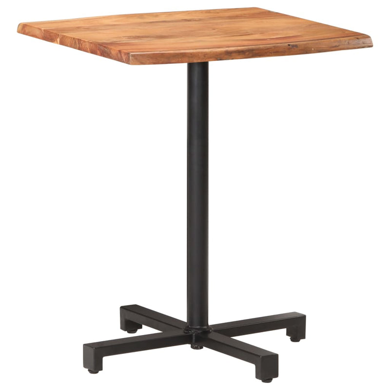 vidaXL Bistro Table with Live Edges 50x50x75 cm Solid Acacia Wood