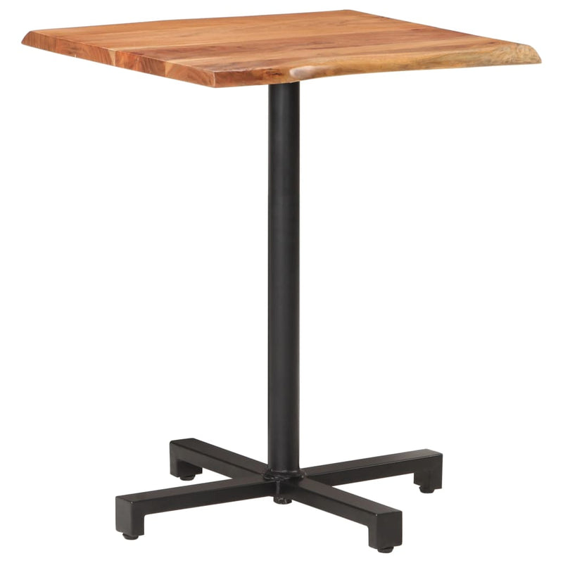 vidaXL Bistro Table with Live Edges 50x50x75 cm Solid Acacia Wood