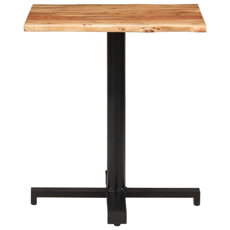 vidaXL Bistro Table with Live Edges 50x50x75 cm Solid Acacia Wood