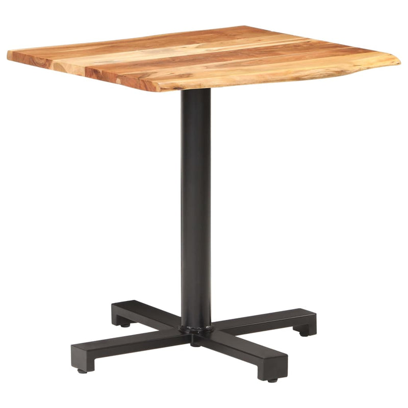 vidaXL Bistro Table with Live Edges 50x50x75 cm Solid Acacia Wood