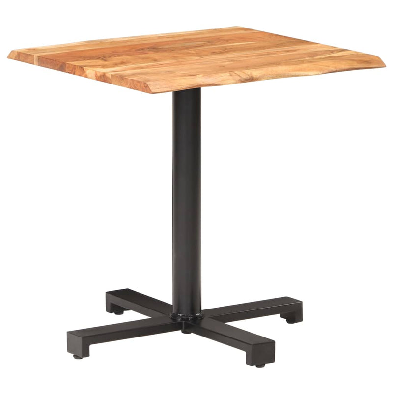vidaXL Bistro Table with Live Edges 50x50x75 cm Solid Acacia Wood