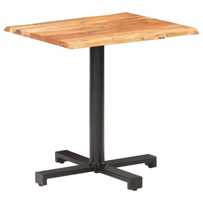 vidaXL Bistro Table with Live Edges 50x50x75 cm Solid Acacia Wood