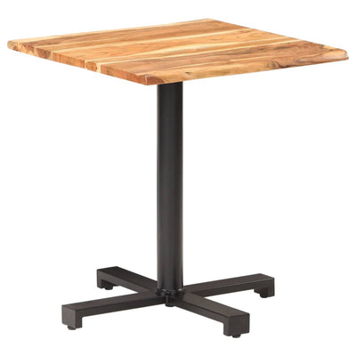 vidaXL Bistro Table with Live Edges 50x50x75 cm Solid Acacia Wood
